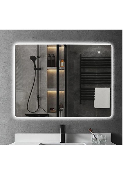 60X70 cm Ledli Ayna Banyo Aynası Dekoratif Ayna Boy Ayna Salon Duvar Ayna