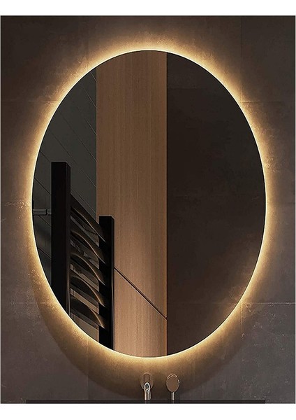 55X75 cm Elips Ledli Ayna Banyo Aynası Dekoratif Ayna Boy Ayna Salon Duvar Ayna fırsatları