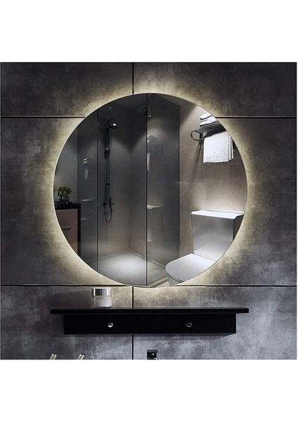 75 cm Yuvarlak Ledli Ayna Banyo Aynası Dekoratif Ayna Boy Ayna Salon Duvar Ayna
