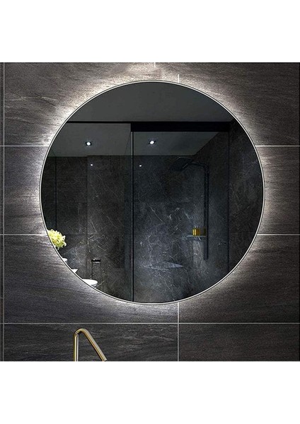 60 cm Yuvarlak Ledli Ayna Banyo Aynası Dekoratif Ayna Boy Ayna Salon Duvar Ayna