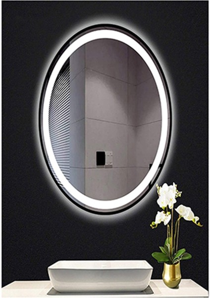 50X70 cm Kumlamalı Elips Ledli Ayna Banyo Aynası Dekoratif Ayna Boy Ayna Salon Duvar Ayna fırsatları