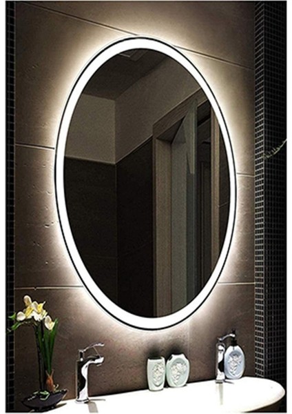 40X60 cm Kumlamalı Elips Ledli Ayna Banyo Aynası Dekoratif Ayna Boy Ayna Salon Duvar Ayna modelleri