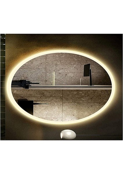 40X60 cm Kumlamalı Elips Ledli Ayna Banyo Aynası Dekoratif Ayna Boy Ayna Salon Duvar Ayna indirimleri