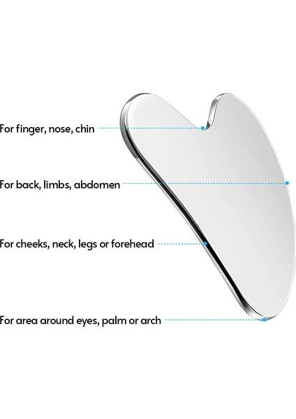 Yüz Terapisi Için Paslanmaz Çelik Gua Sha - Gümüş (Yurt Dışından)