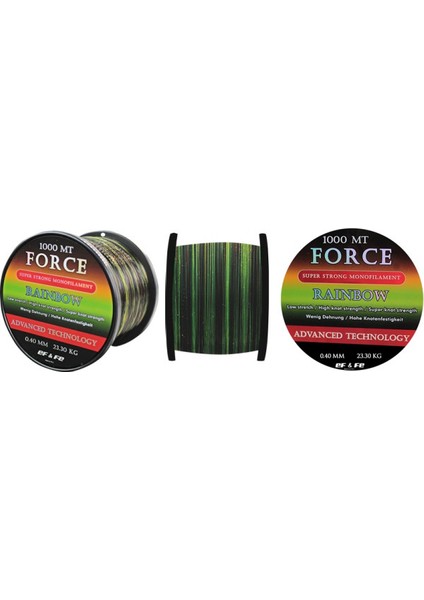 Force Rainbow Renkli 1000 Metre Misina  0.30 mm