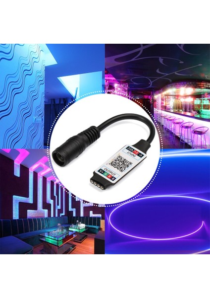 Bluetoothlu ve Müziğe Duyarlı Rgb Şerit LED Set Tak Çalıştır 5050 3 Çipli Iç Mekan Silikonsuz