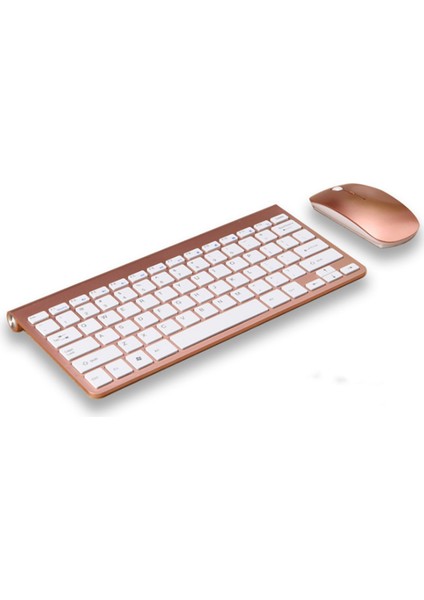 Kablosuz Ultra - Ince Mini Mouse Klavye Seti - Rose Gold (Yurt Dışından)