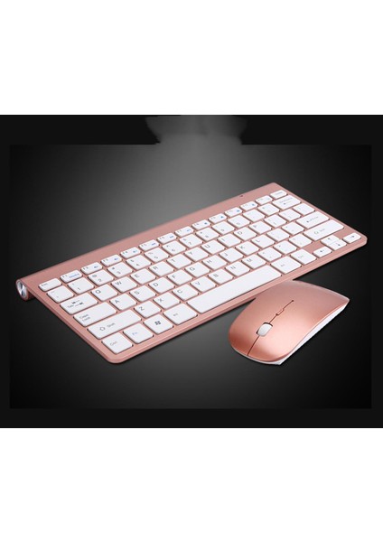 Kablosuz Ultra - Ince Mini Mouse Klavye Seti - Rose Gold (Yurt Dışından)