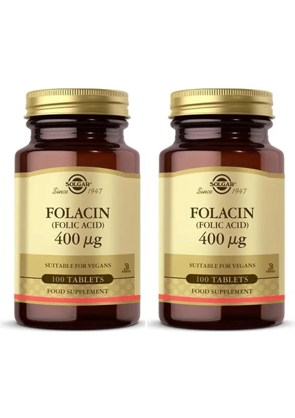 Folic Acid 400 Mcg 100 Tablet 2 Adet