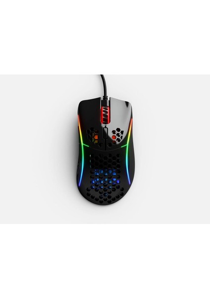 Model D Kablolu Parlak Siyah Orta/Küçük El RGB Oyuncu Mouse GLO-MS-DM-GB