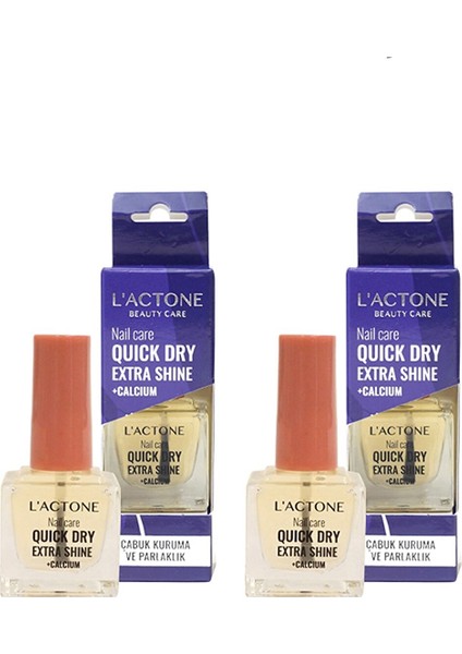 L'ACTONE 2'li Nail Care Quick Dry Extra Shine & Calcium Çabuk Kuruma ve Parlaklık