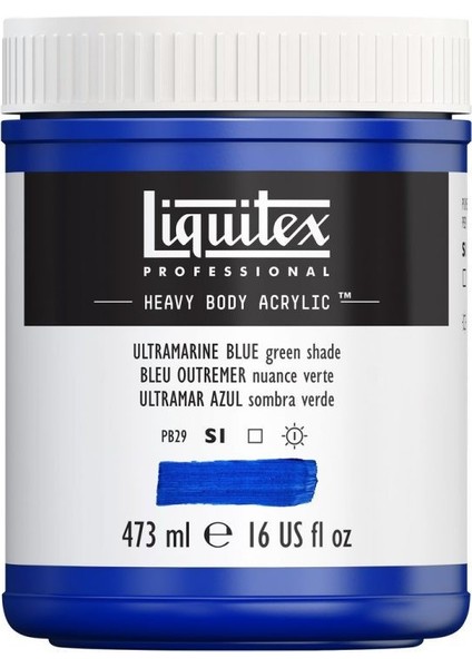 Professional Heavy Body Akrilik Boya 473 ml Ultramarine Mavi Yeşil Shade 380 S1