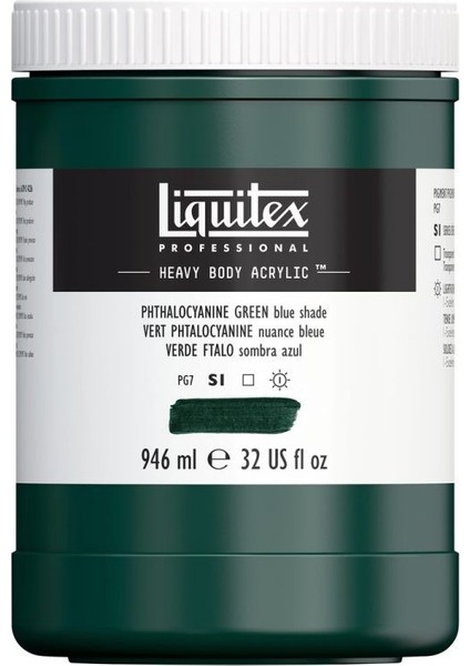 Professional Heavy Body Akrilik Boya 946 ml Ftalosiyanin Yeşil Mavi Gölge 317 S1
