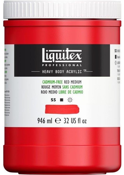 Professional Heavy Body Akrilik Boya 946 ml Kadmiyumsuz Kırmızı Medium 894 S5