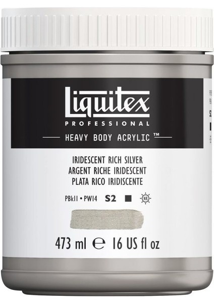 Professional Heavy Body Akrilik Boya 473 ml Iridescent Rich Gümüş 239 S2