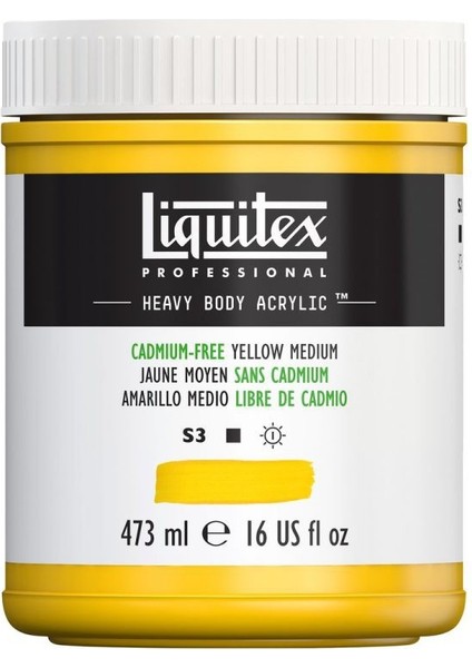 Professional Heavy Body Akrilik Boya 473 ml Kadmiyumsuz Sarı Medium 890 S3