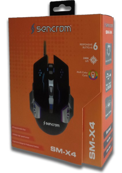 Sm-X4 Mouse 2400 Dp Gming Işıklı Oyuncu Faresi