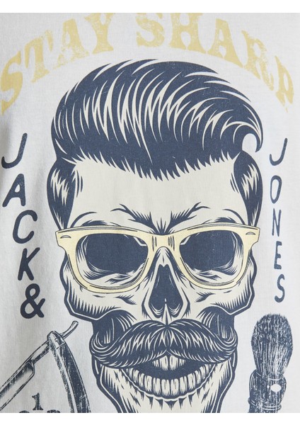 12205684_Jordome Tee Bisiklet Yaka Standart Kalıp Baskılı Kırık Beyaz Erkek T-Shirt fiyatları