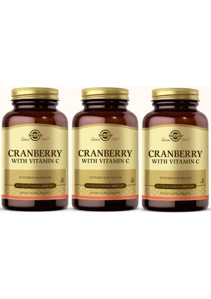 Cranberry Extract With Vitamin C 60 Kapsül 3 Adet