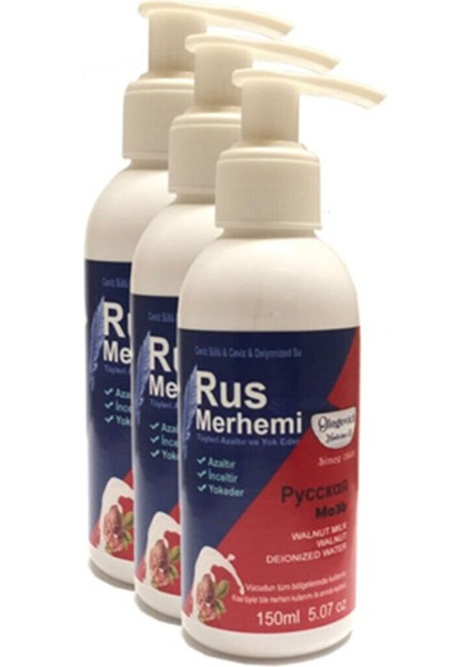 Rus Merhemi Tüy Dökücü Azaltıcı Krem Merhem 150 ml 3 Adet