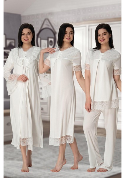 5046 Lohusa Pijama Gecelik Sabahlık Takım