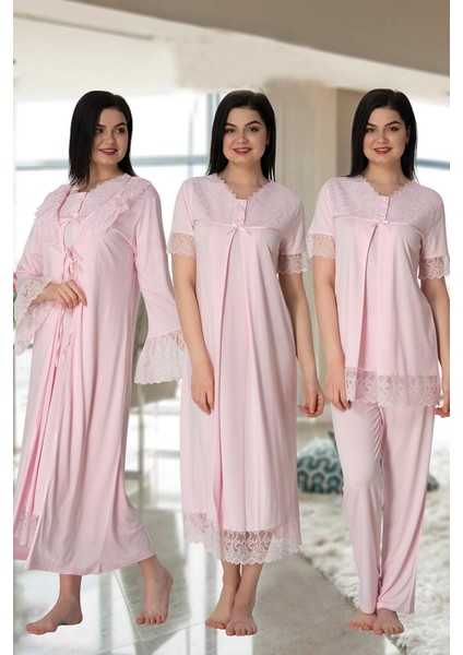 5046 Lohusa Pijama Gecelik Sabahlık Takım