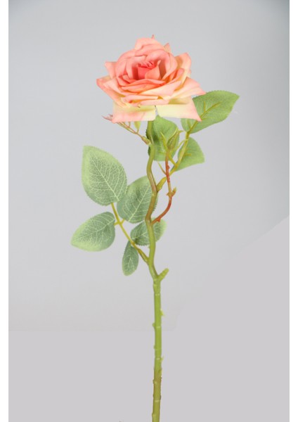 Yapay Orjinal Açmış Gül Dalı 43 cm Açık Pembe