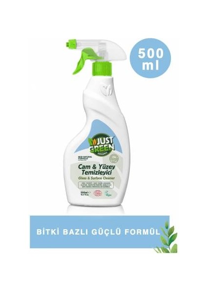 Just Green Cam ve Yüzey Temizleyici 500 ml x 2