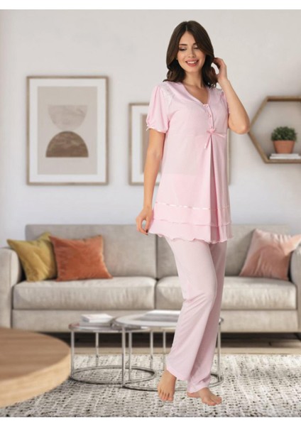 8022 Kısa Kol Lohusa Pijama Takım