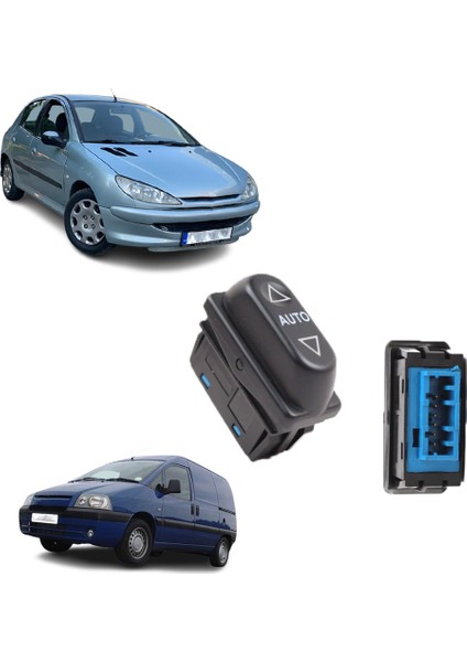 Peugeot 206 Jumpy - Cam Düğmesi Tekli Auto