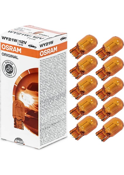 Osram 7504 WY21W Amber Tek Duy T20 Ampul 12 Volt 10 Adet