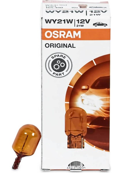 Osram 7504 WY21W Amber Tek Duy T20 Ampul 12 Volt 10 Adet