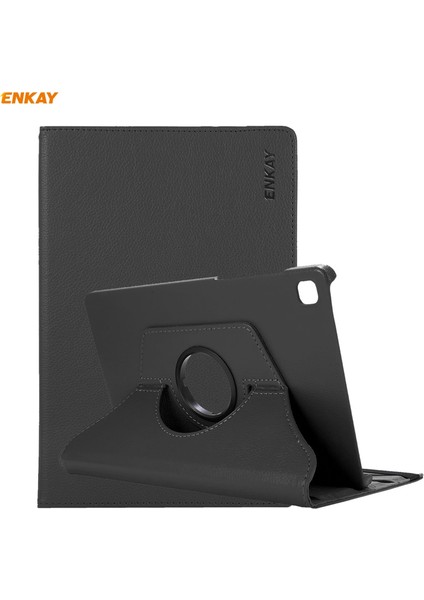 ENK-8028 360 Derece Döndürme Pu Deri Akıllı Kılıf Otomatik Uyku ve Tutucu Fonksiyonlu Samsung Galaxy Tab S6 Lite P610 / P615 (Yurt Dışından)