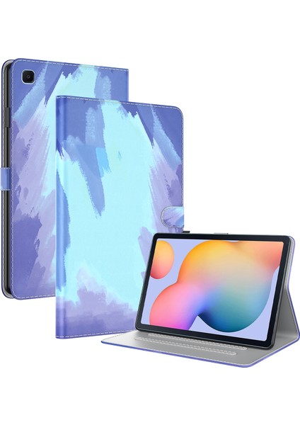 Zshskjsamsung Galaxy Tab S6 Lite Için 10.4 Inç P610 / P615 Voltaj Suluboya Desen Cilt Hissediyorum Manyetik Yatay Çevirme Pu Deri Kılıf (Yurt Dışından)