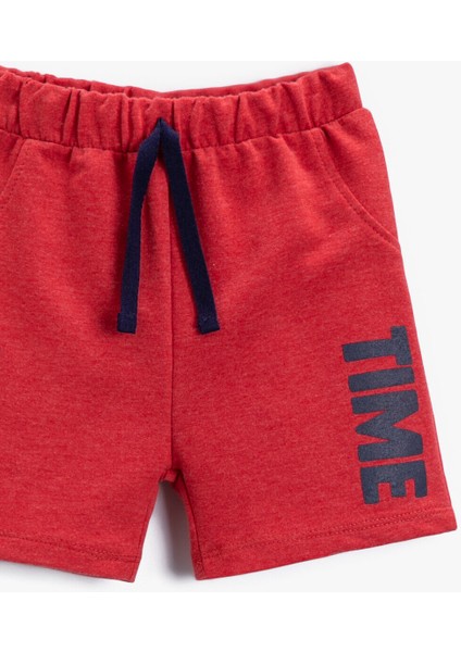 Erkek Bebek Slogan Baskılı Şort Pamuklu modelleri
