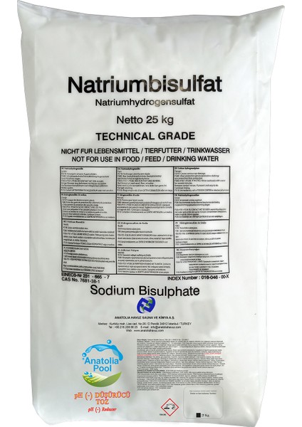 Havuz Suyu Toz Ph (-) Düşürücü 25 kg Pp Torba (Ph - Reducer)