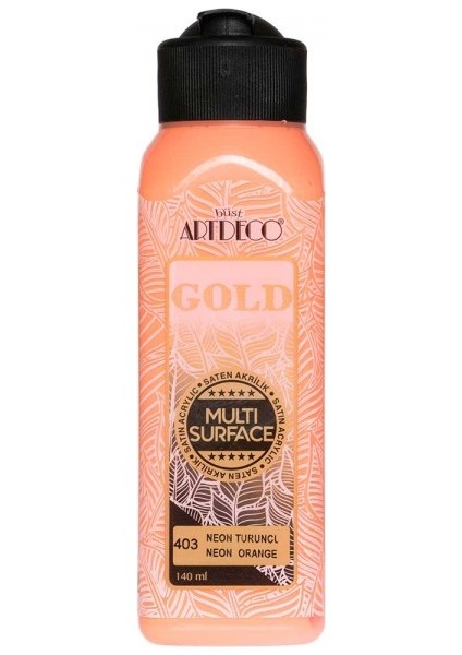 Gold Multi-Surface Neon Akrilik Boya 140 ml Neon Turuncu 403