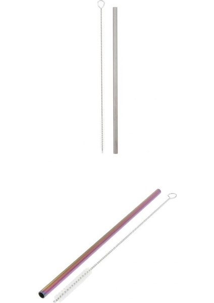 2 Parça 192MM Uzun Titanyum Düz Temizleme Fırçası Içme