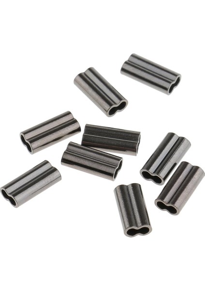 100 Adet Çift Bakır Trace Crimps 10MM Kollu Tüp Deniz Pike Perch Balıkçılık indirimleri
