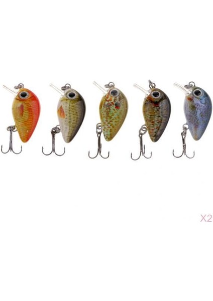 10 Adet Plastik Balıkçılık Lures Sert Yem Gerçekçi Mikro Crankbait Bas Pike Minnow(Yurt Dışından)