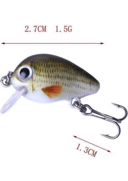 10 Adet Plastik Balıkçılık Lures Sert Yem Gerçekçi Mikro Crankbait Bas Pike Minnow(Yurt Dışından)