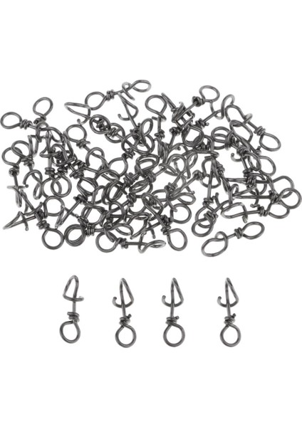 100X Siyah Yüksek Mukavemetli Paslanmaz Çelik Hızlı Kilit Balıkçılık Klipsleri Fırdöndüler modelleri