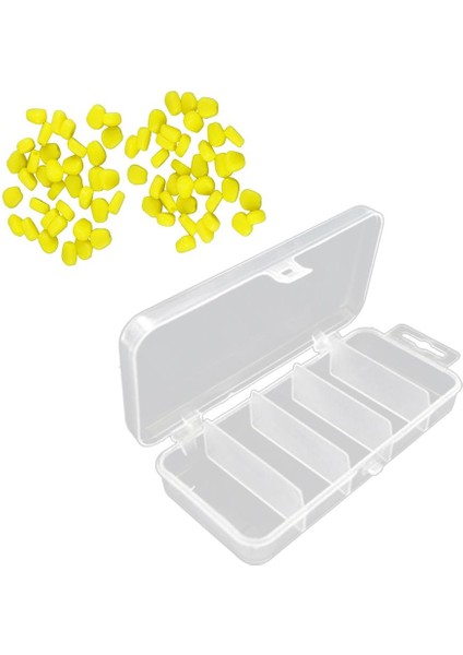 5 Bölmeler Balıkçılık Cazibesi Kutusu Mücadele + 100 Adet Yumuşak Mısır Yüzer Yemler