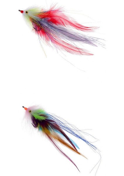 2 Adet Somon Tek Sinekler 2 Renkler Deniz Somon Sinek Balıkçılık Flies Böcekler Cazibesi