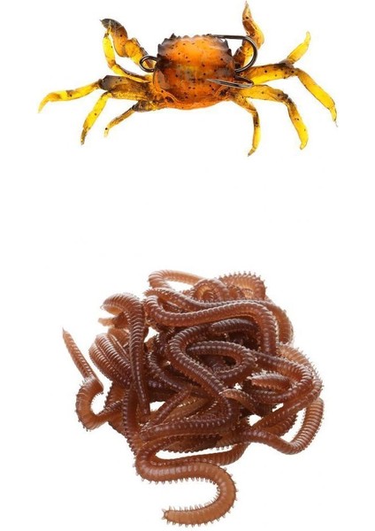 Yumuşak Balıkçılık Yemler Cazibesi Yumuşak Kauçuk Lures Kanca Yemler