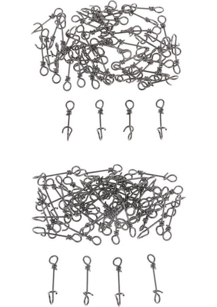 100X Yüksek Mukavemetli Paslanmaz Çelik Hızlı Kilit Balıkçılık Snaps Swivels Mücadele