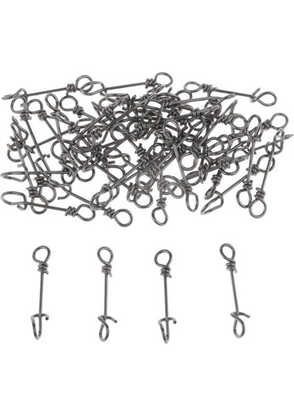 100X Yüksek Mukavemetli Paslanmaz Çelik Hızlı Kilit Balıkçılık Snaps Swivels Mücadele modelleri