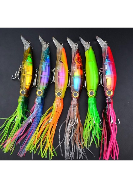 Kalamar Etek Ahtapot Tuzlu Su Balıkçılık Cazibesi Trolling Yem 24 cm Uzunluk Yeşil indirimleri