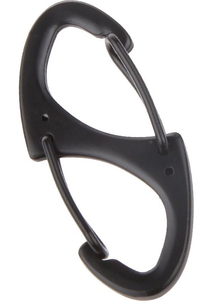 S Şekli Toka Çift Kapılı Karabina Anahtarlık Açık Spor Için Klip Kanca - / Gümüş - Siyah(Yurt Dışından)