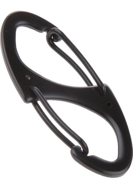 S Şekli Toka Çift Kapılı Karabina Anahtarlık Açık Spor Için Klip Kanca - / Gümüş - Siyah(Yurt Dışından) fırsatları